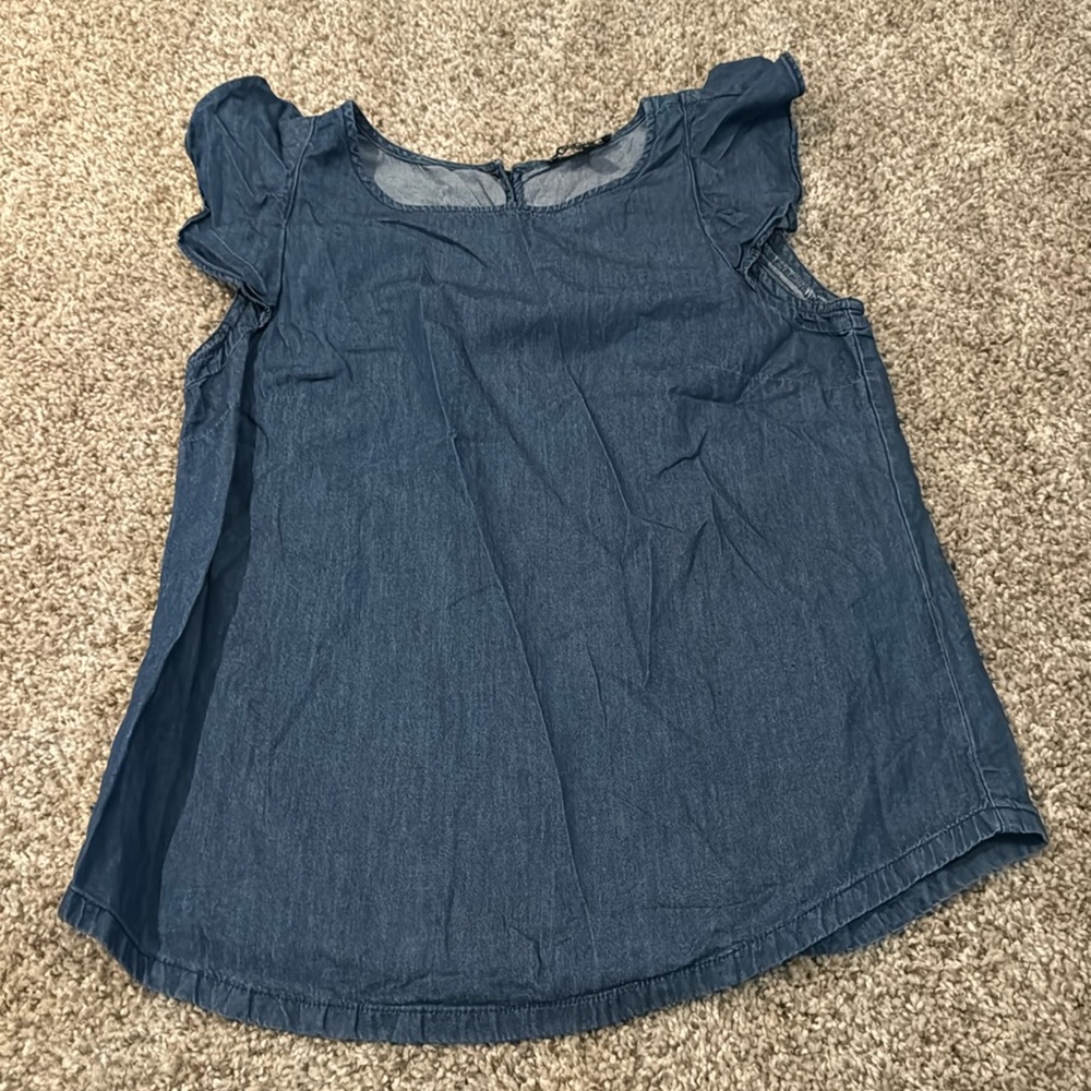 J. Crew chambray flutter sleeve size 0